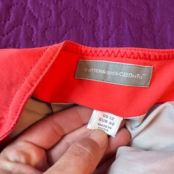 Cutter & Buck golf skort- orange- has two side pockets & attached shorts- 12 - Picture 4 of 7